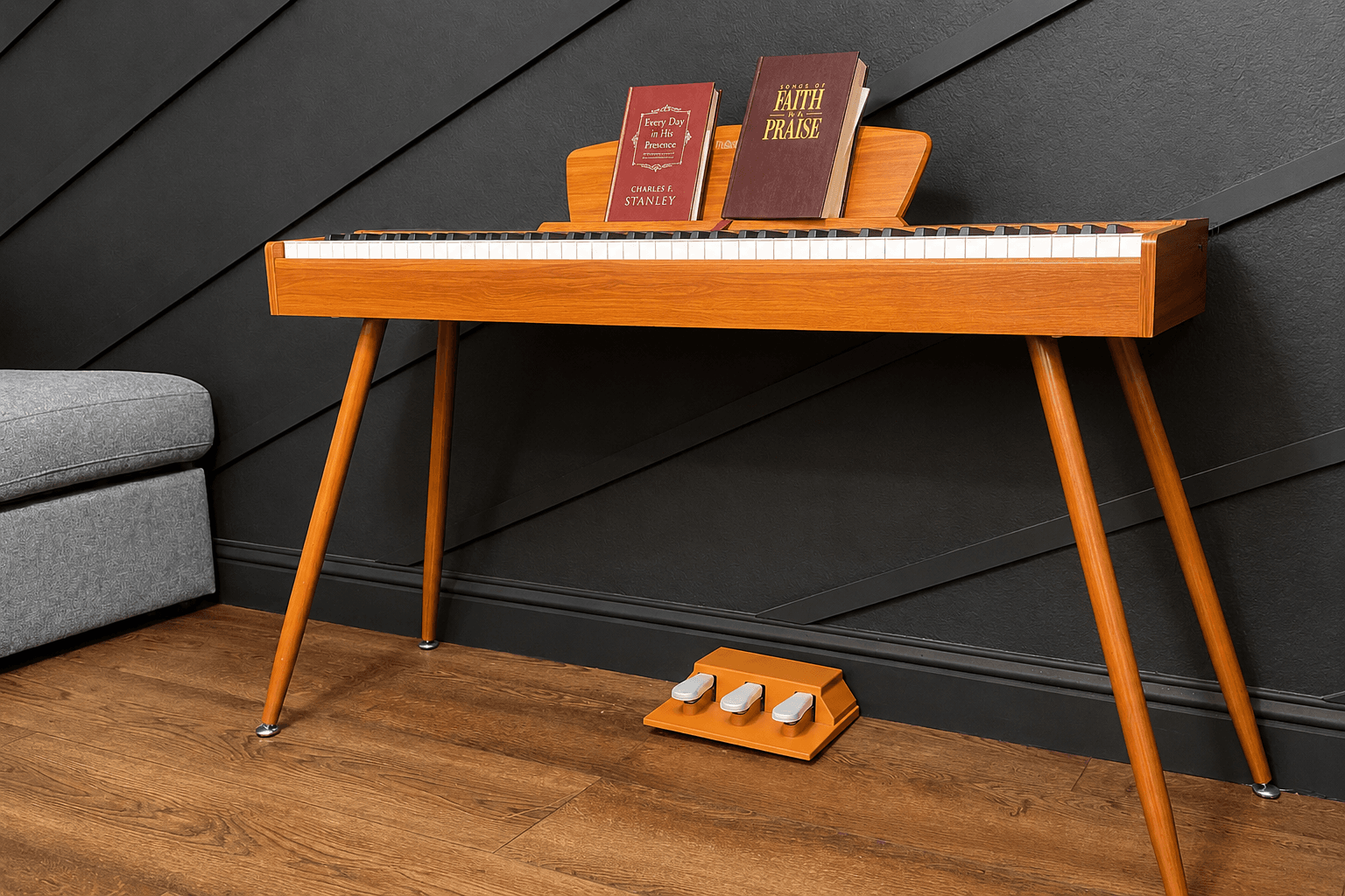 Piano set up for music time at Joy in Caring II