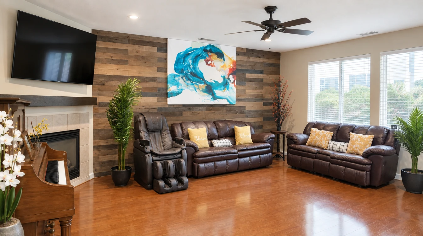 Living room at the Keats home